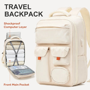 Likros Women School Backpack, Casual Student Shoulder Girls School Bag, Large Multifunction Business Work Laptop Travel Backpac - tiazivo