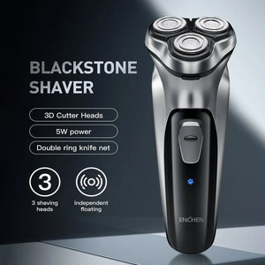 ENCHEN Blackstone Electrical Rotary Shaver for Men 3D Floating Blade Washable Type-C USB Rechargeable Shaving Beard Machine - tiazivo
