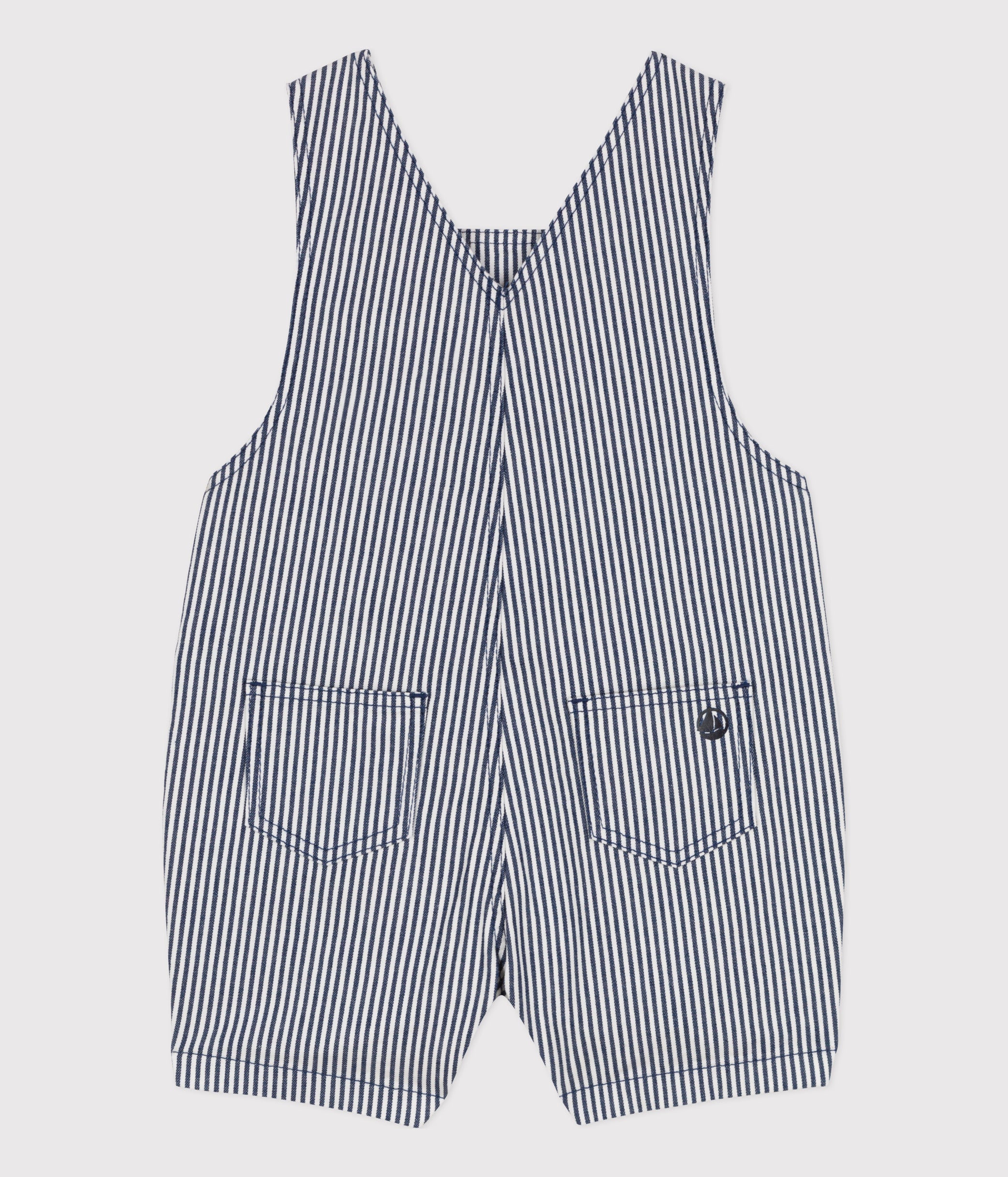 PETIT BATEAU ヒッコリーストライプショートサロペット - portwood.ca