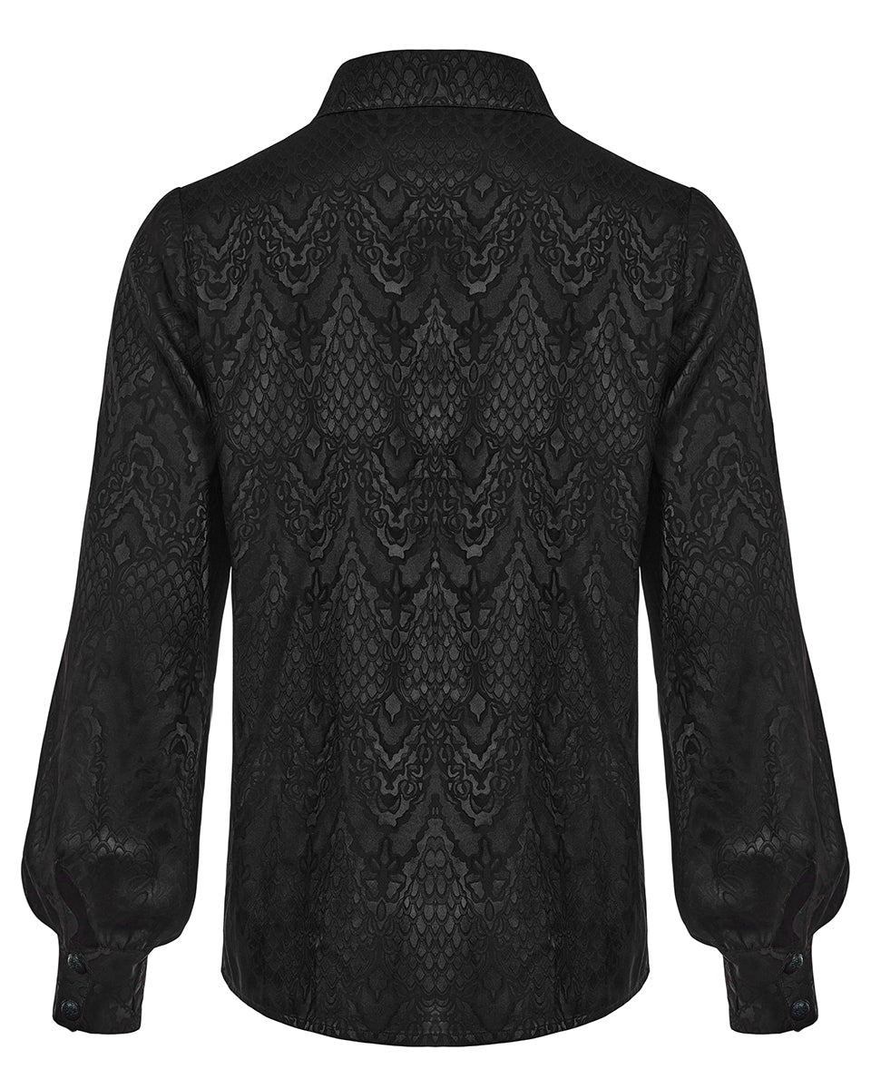 WY-1279 Mens Serpentine Gothic Dandy Shirt - Black