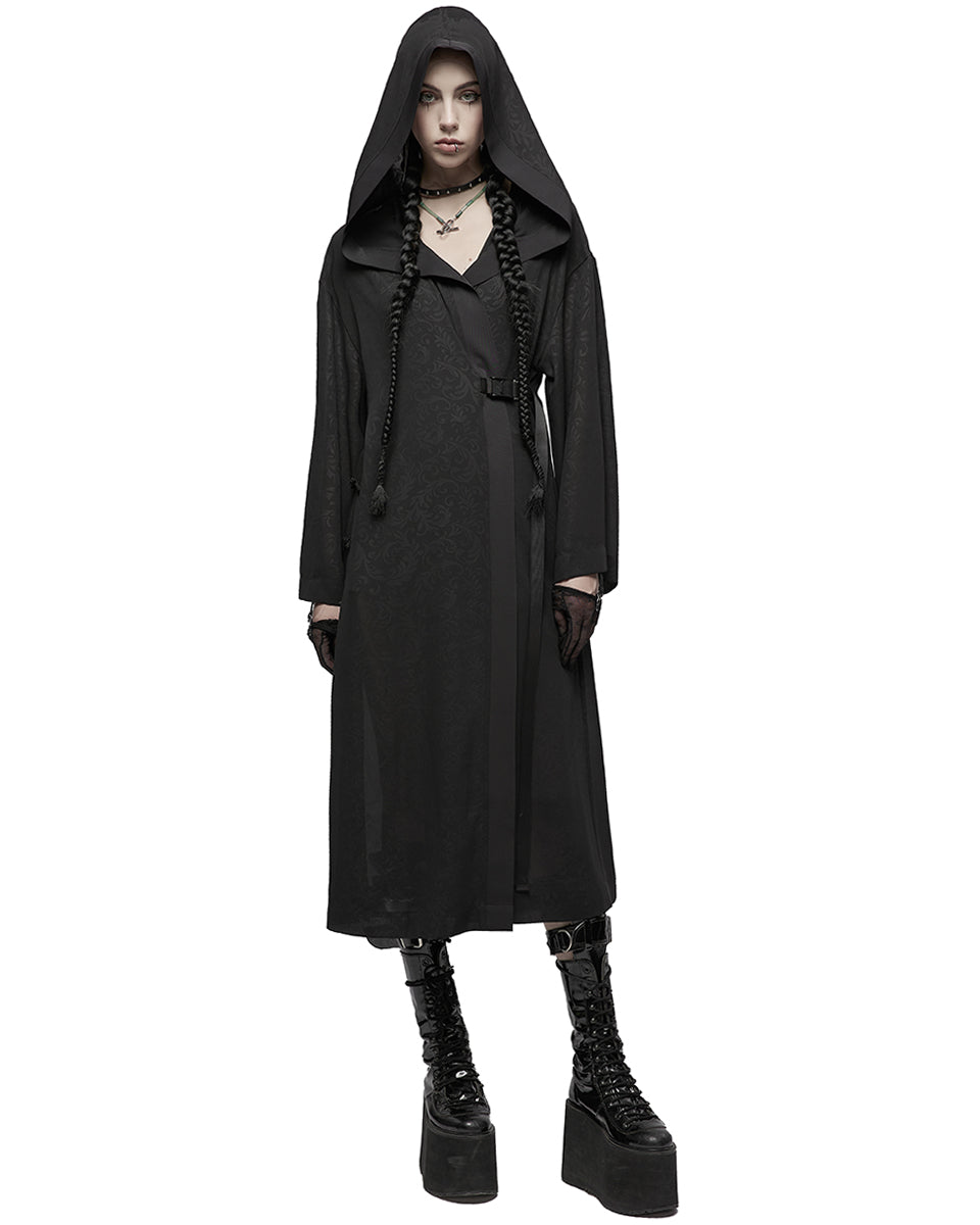 OPY-655 Daily Life Casual Baroque Gothic Printed Mesh Hooded Cloak