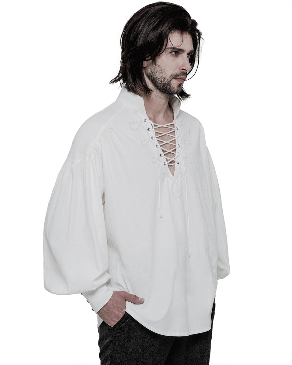 Y-848 Elspeth Pirate Shirt - White