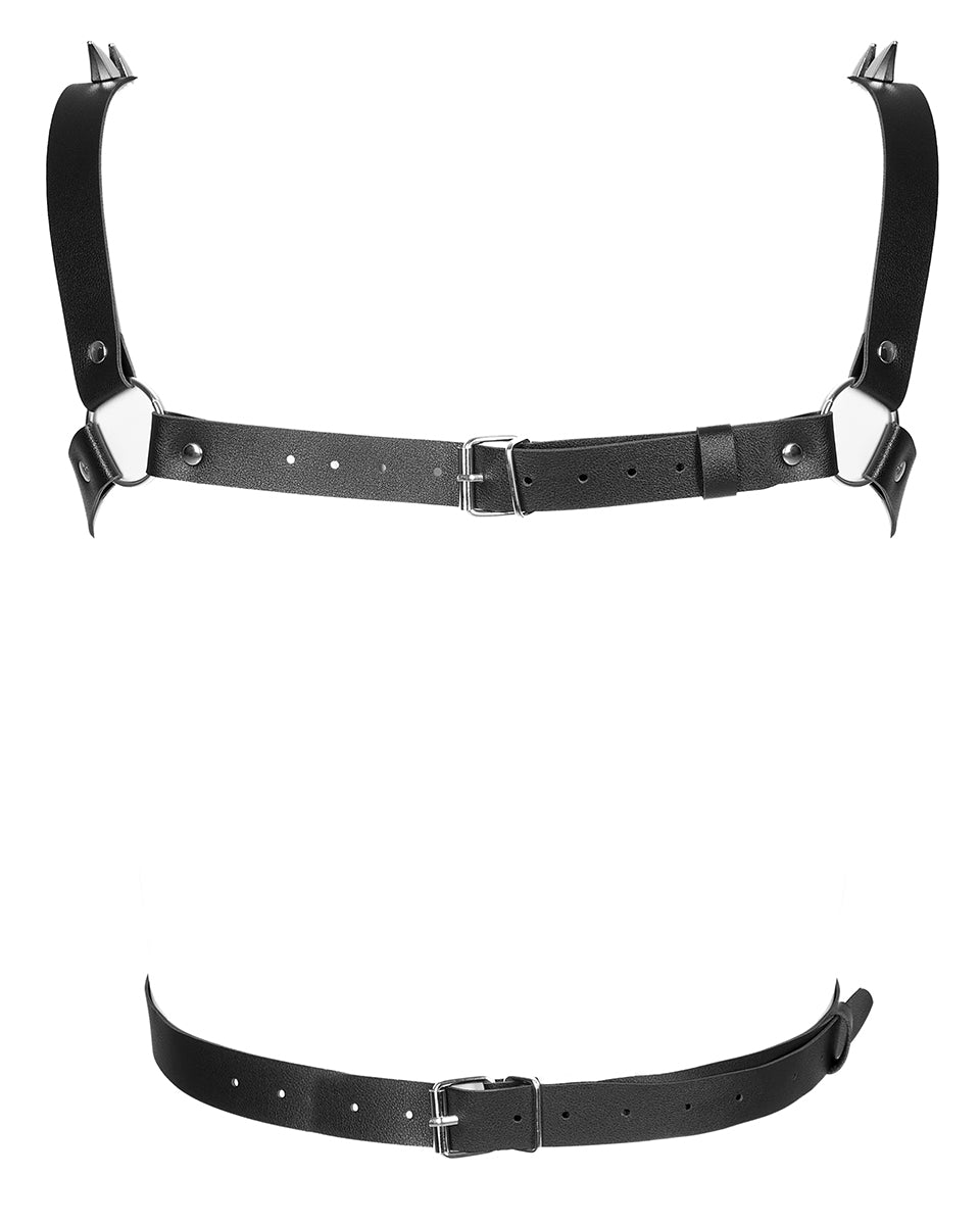 WS-494 Mens Faux Leather Spiked Harness