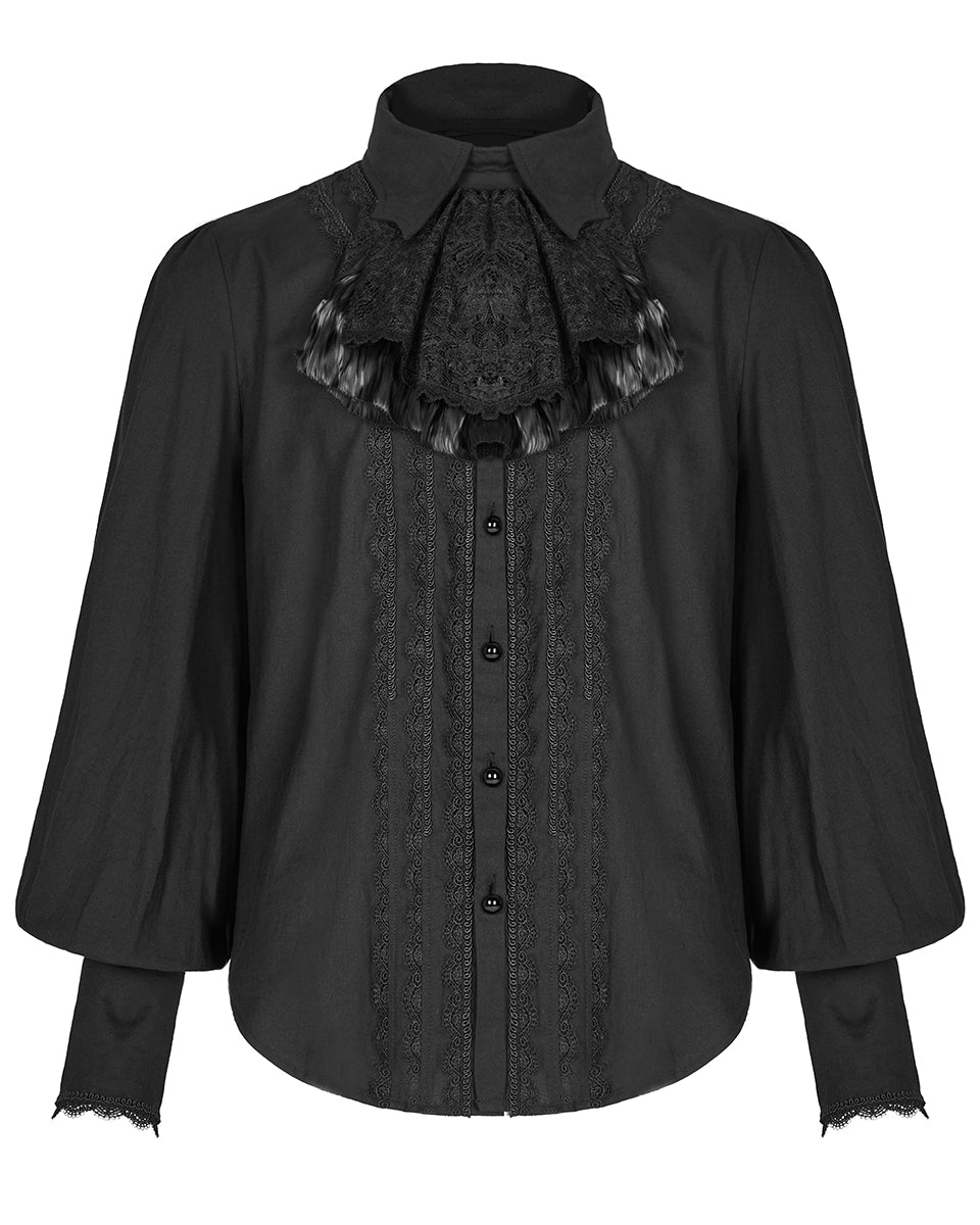 WY-1246 Vallerton Mens Gothic Regency Shirt & Cravat - Black