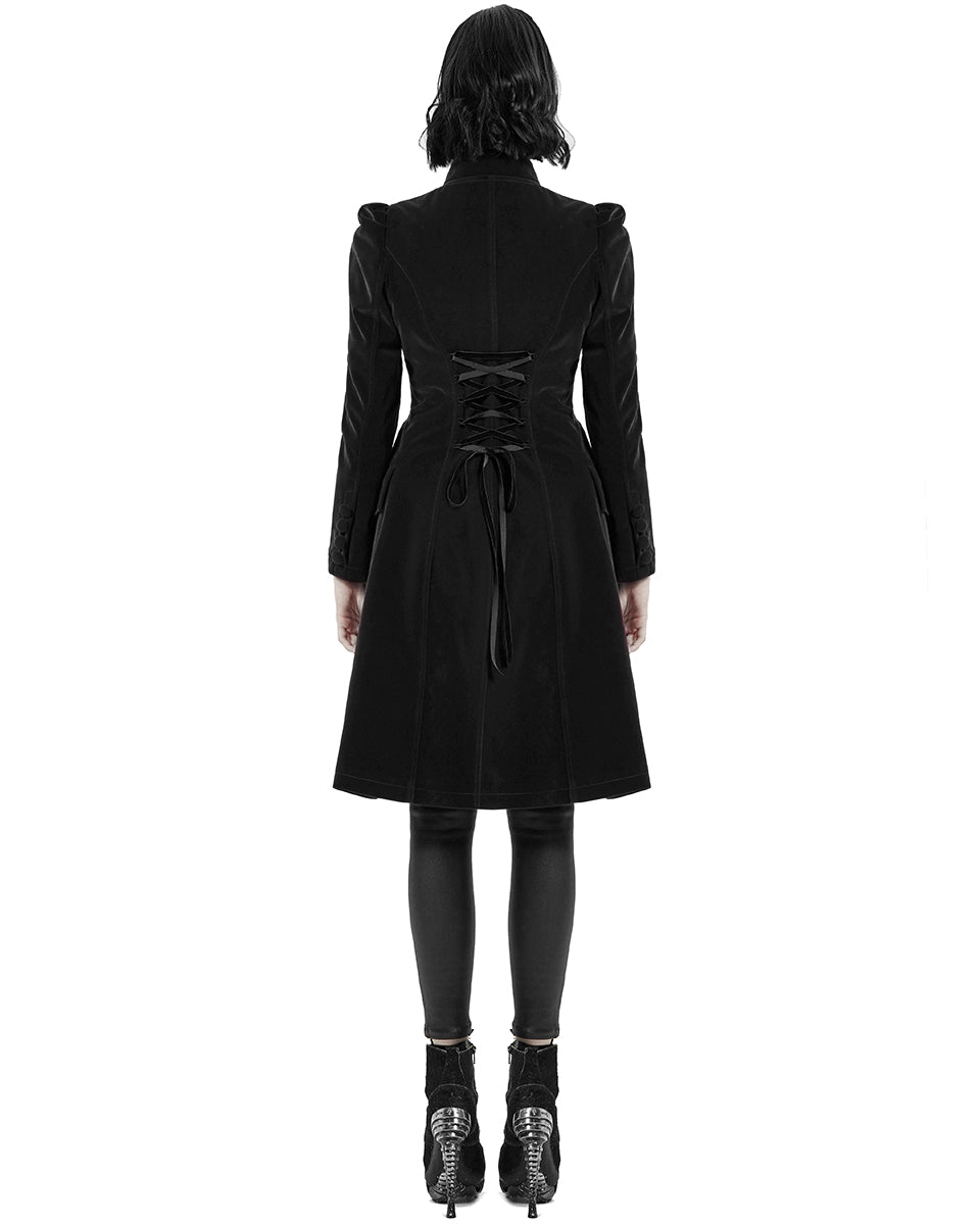 WY-1306 Womens Vespertine Mid-Length Coat - Black