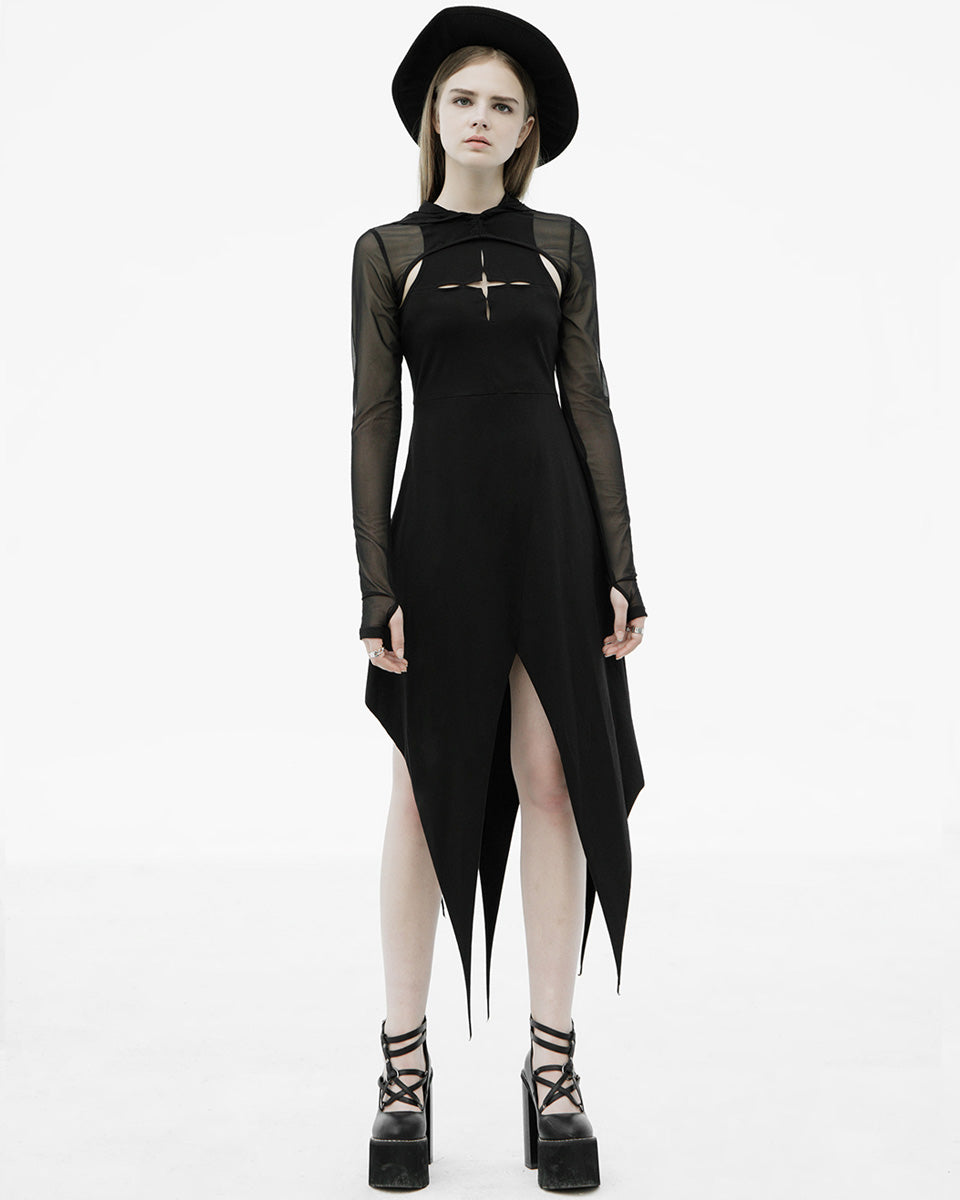 OPQ-1125 Daily Life Irregular Hooded 2-Piece Witch Dress