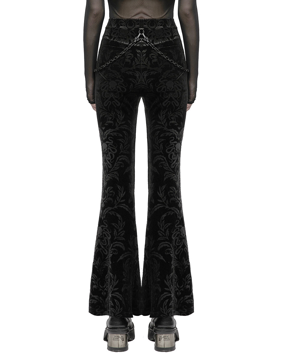 OPK-476 Daily Life Casual Baroque Gothic Velvet Flared Pants