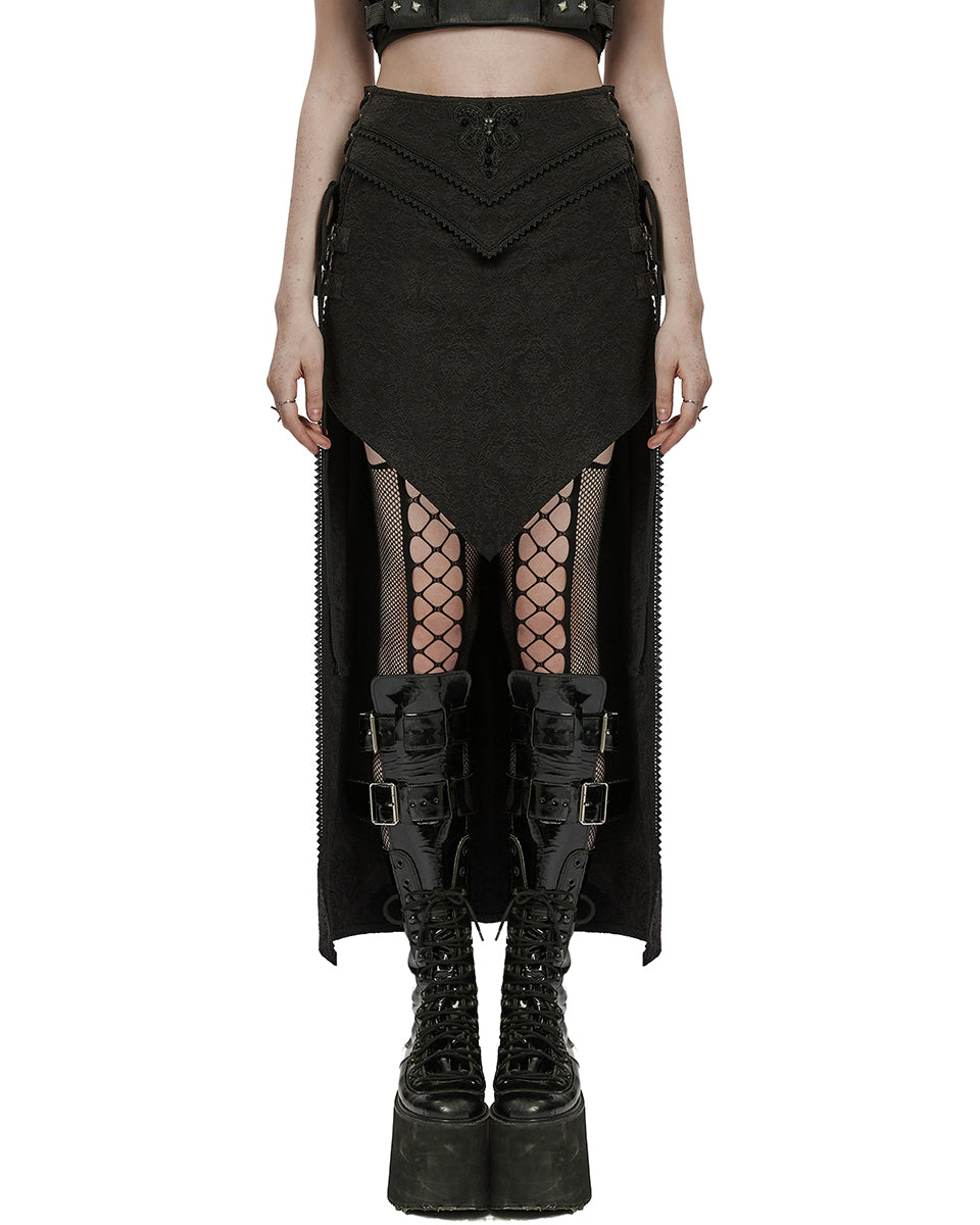 WQ-371 Womens Acheronia Gothic Jacquard Skirt