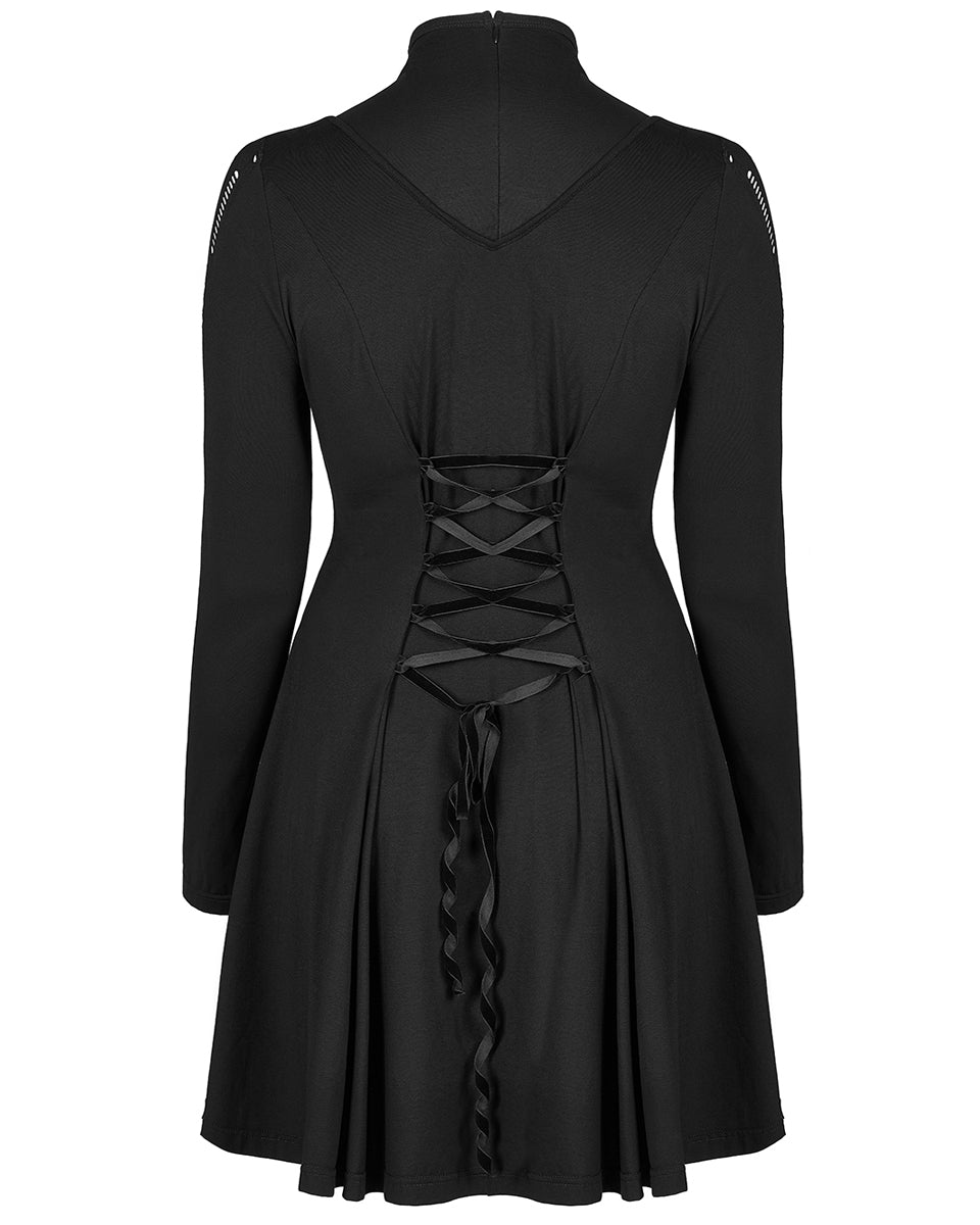 DQ-581 Gothic Broken Knit Chain Dress - Extended Size Range