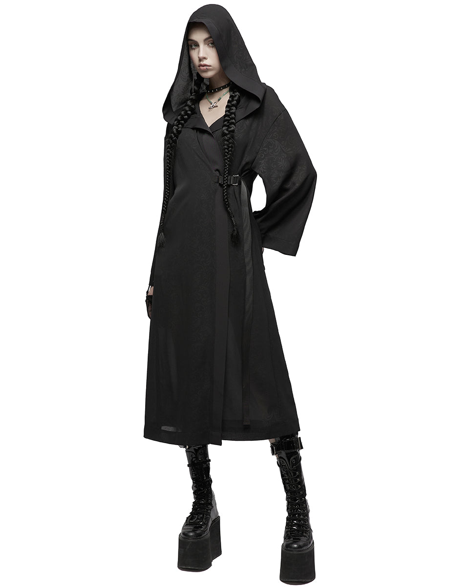 OPY-655 Daily Life Casual Baroque Gothic Printed Mesh Hooded Cloak