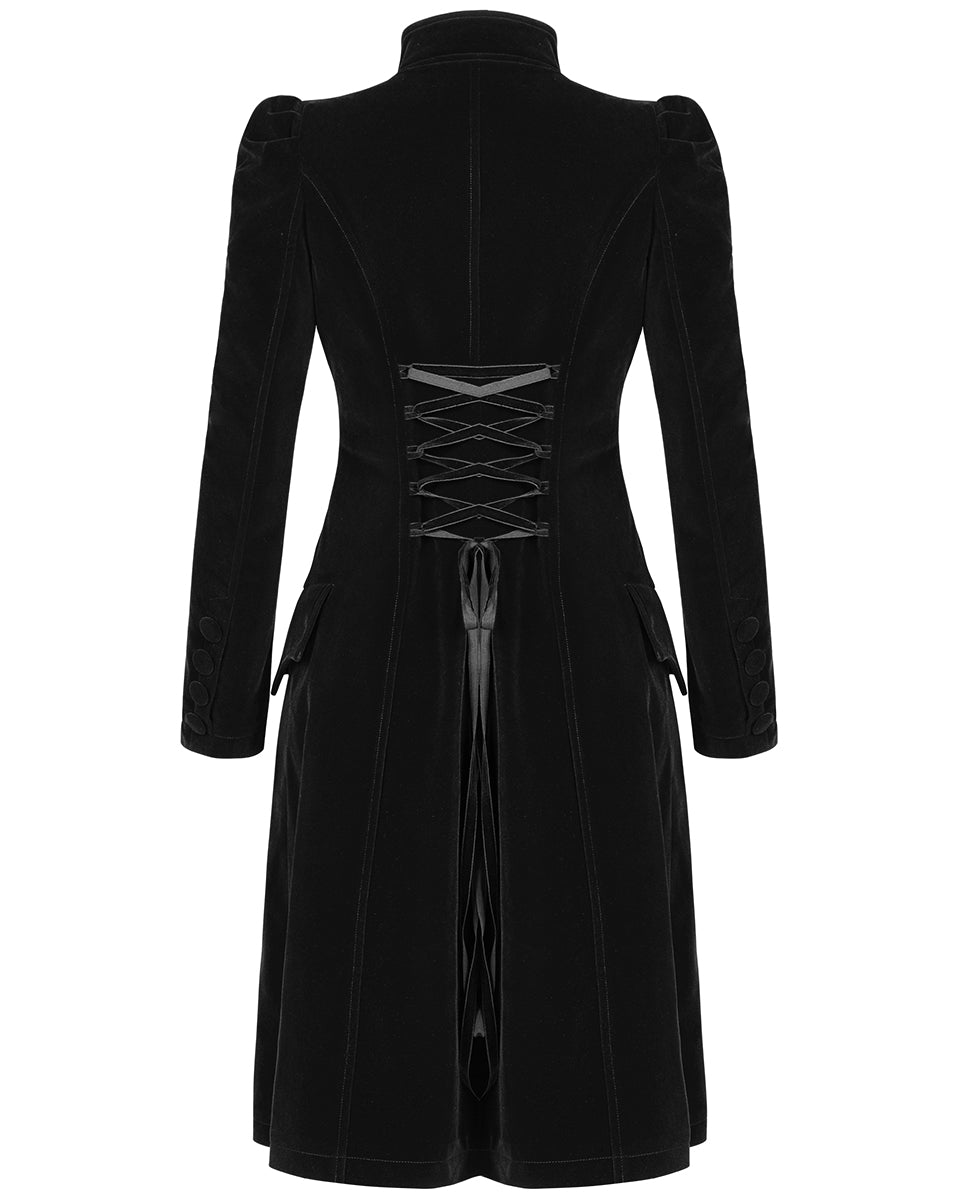 WY-1306 Womens Vespertine Mid-Length Coat - Black