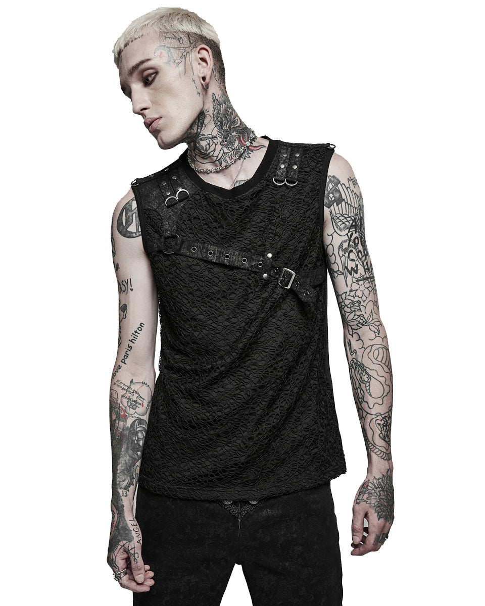 WT-705 Mens Apocalyptic Punk Mesh Tank