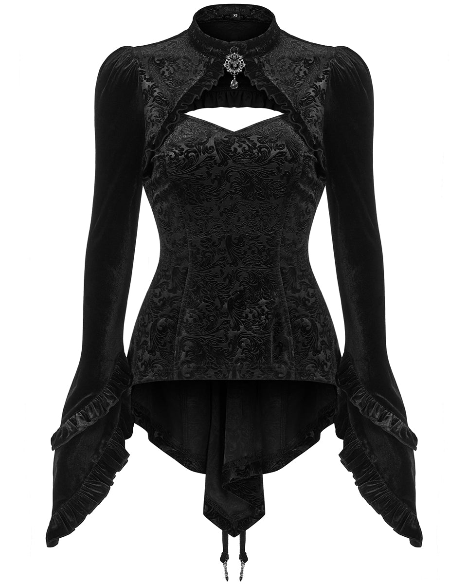 WT-622 Shadowflower Womens Gothic Velvet Top