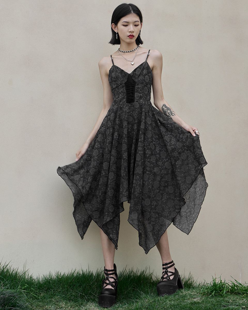 OPQ-1132 Daily Life DarkFlower Gothic Summer Dress