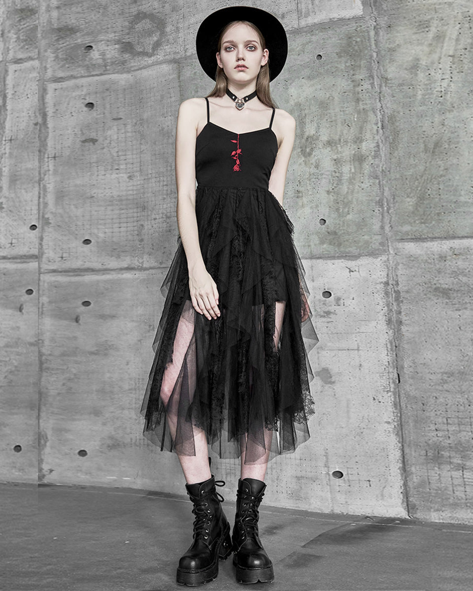 OPQ-777 Daily Life Kiss From A Rose Gothic Midi Dress