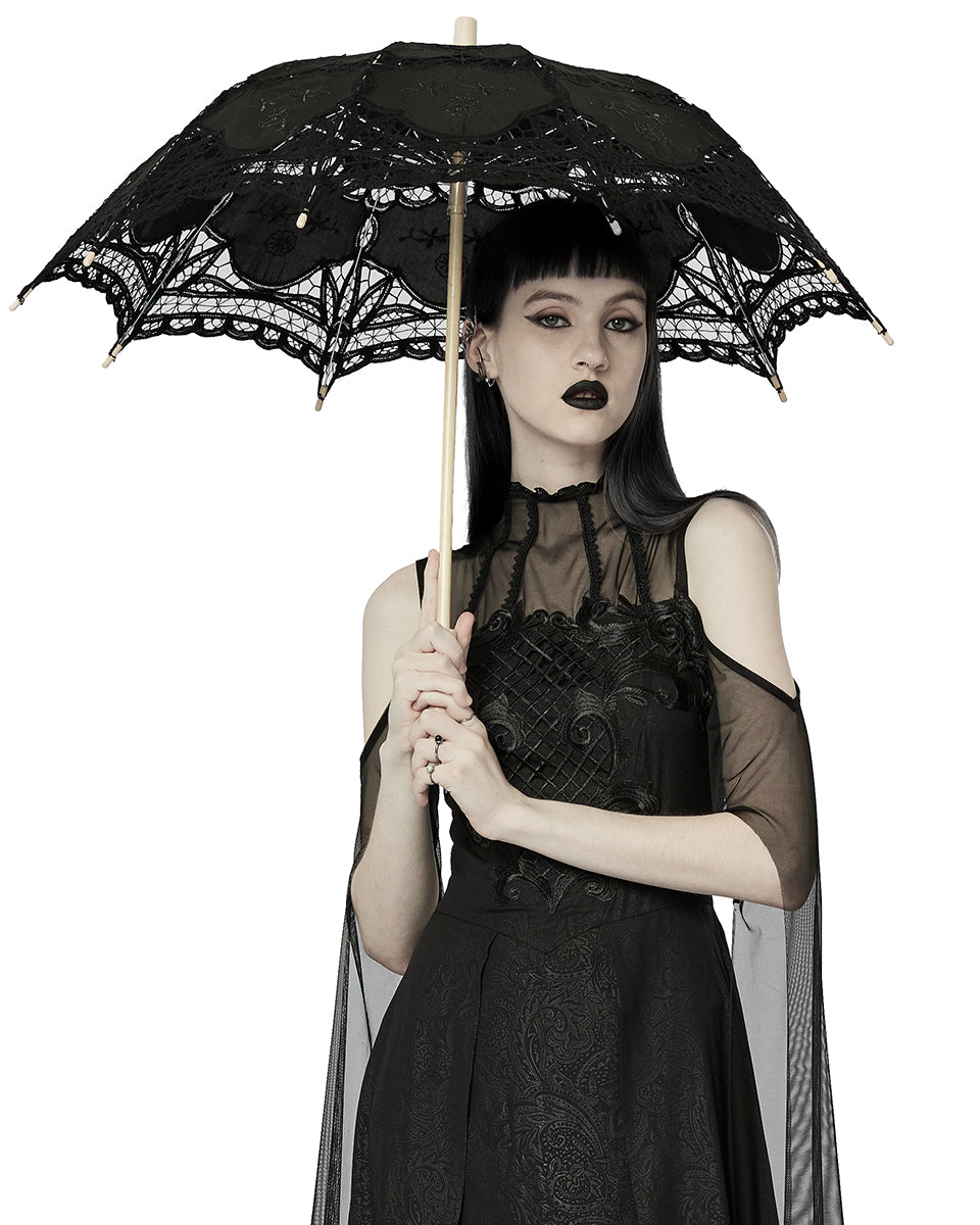 WS-549 Gothic Lolita Embroidered Lace Parasol