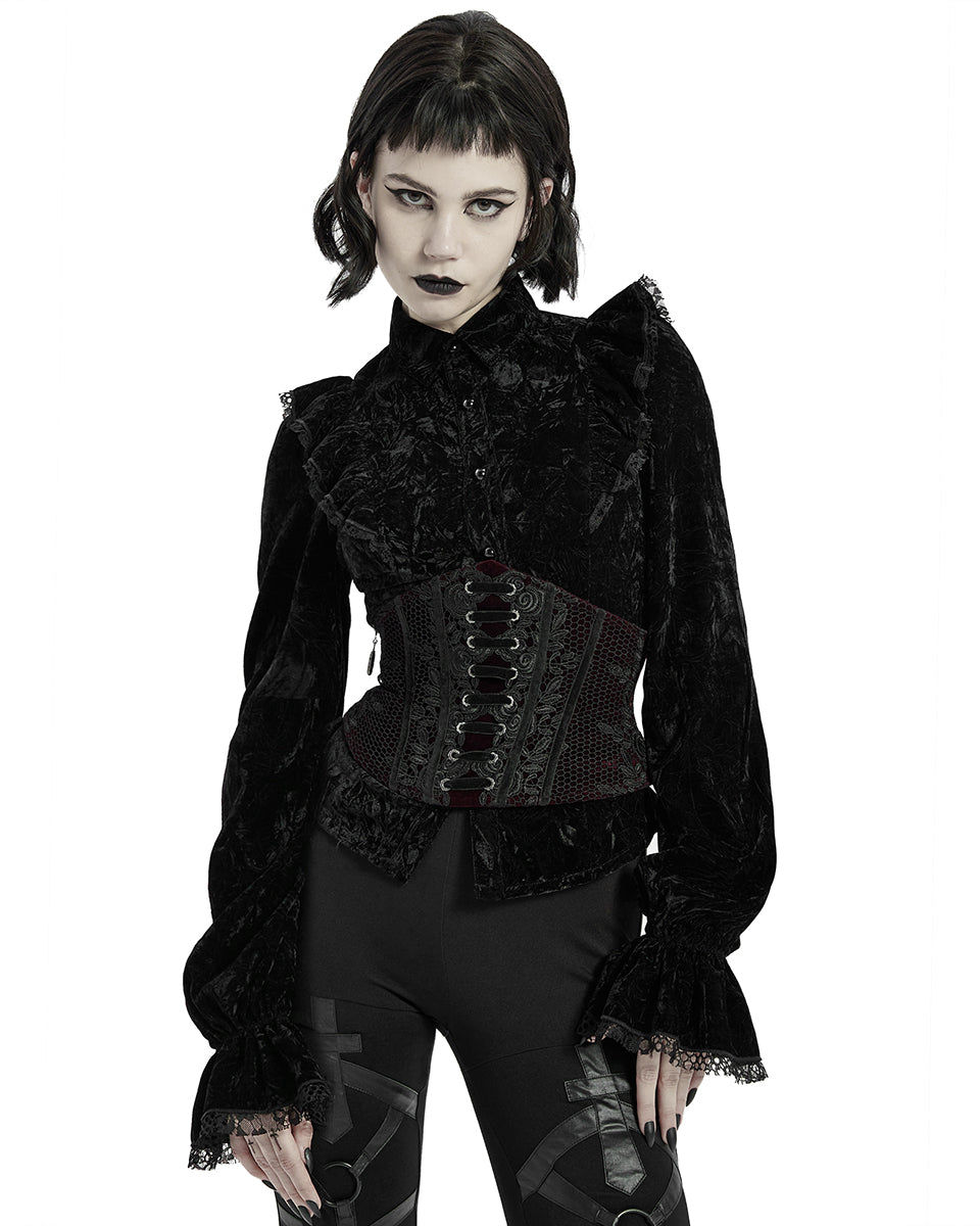 WS-426 Lenore Gothic Cincher Corset - Red Velvet