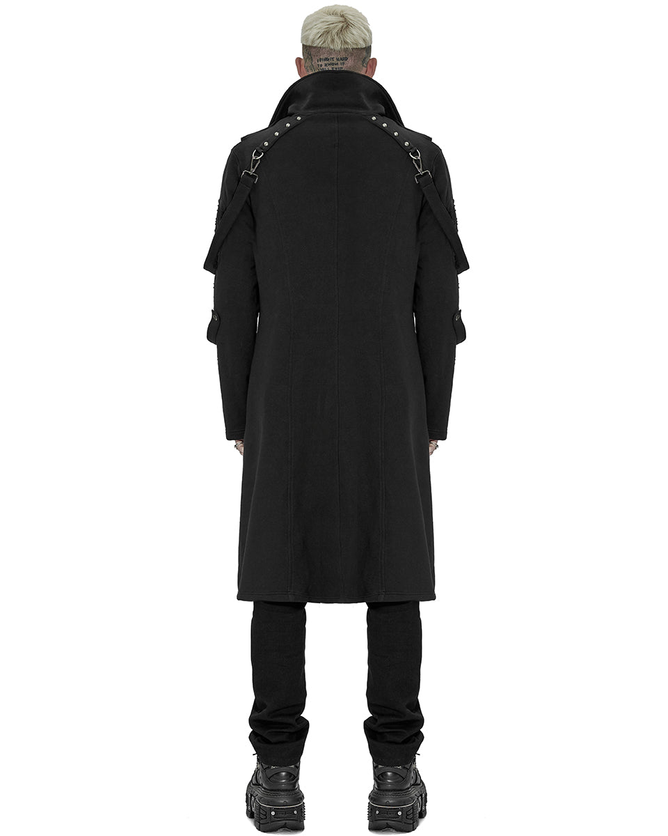 WY-1422 Mens Futuristic Cyberpunk Spliced Knit Coat