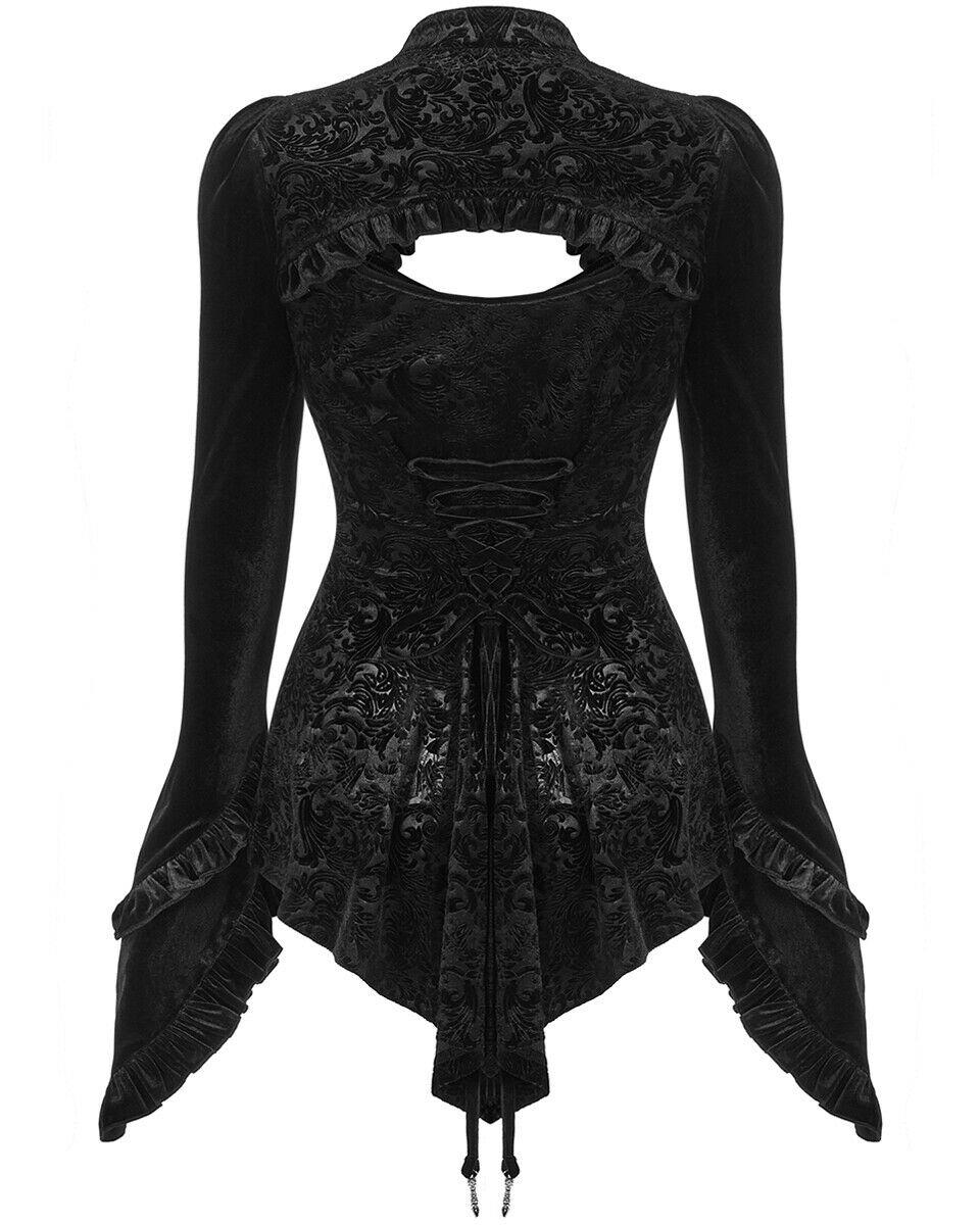 WT-622 Shadowflower Womens Gothic Velvet Top