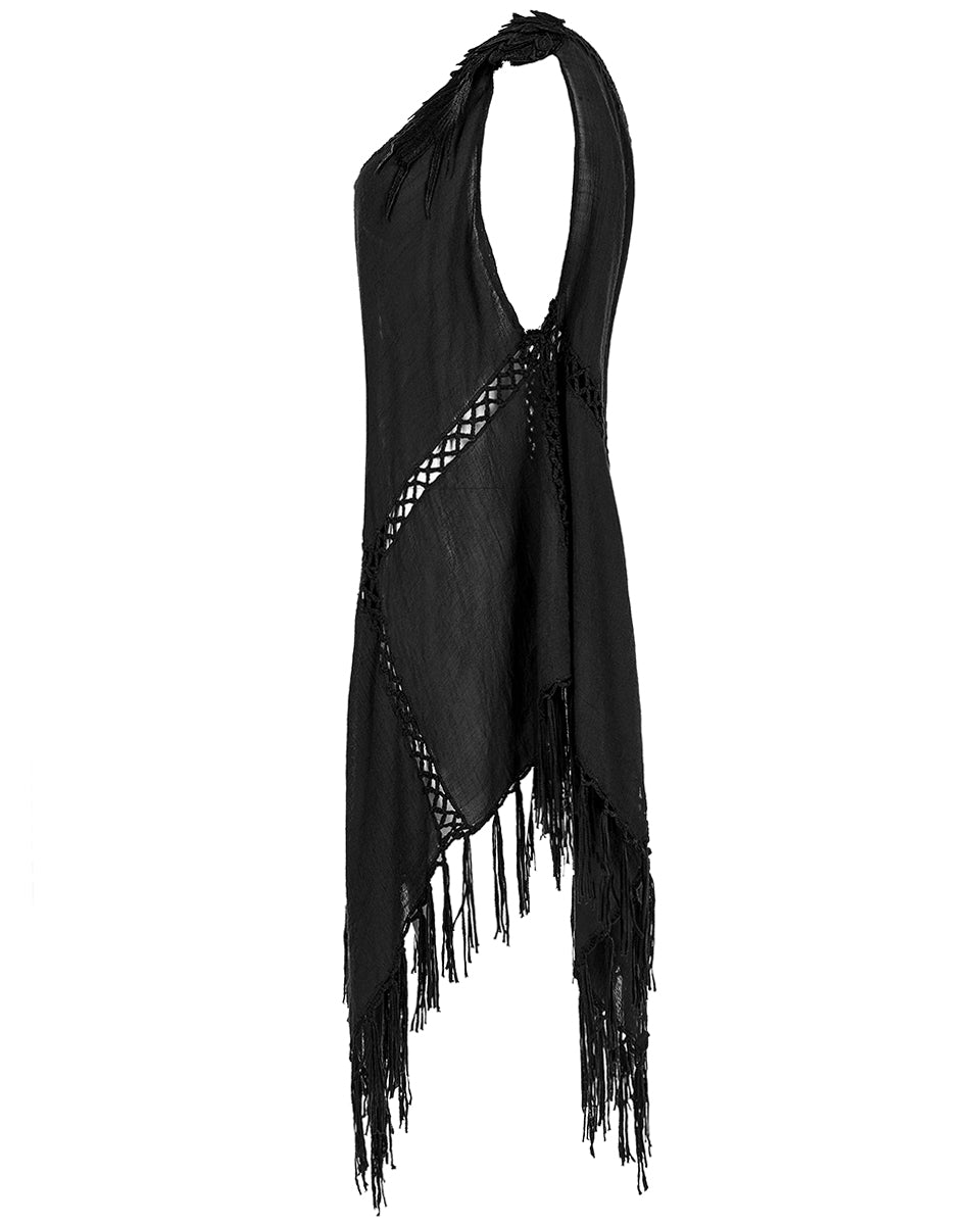 WQ-628 Apocalyptic Gothic Witch Oversized Kaftan Tank Dress