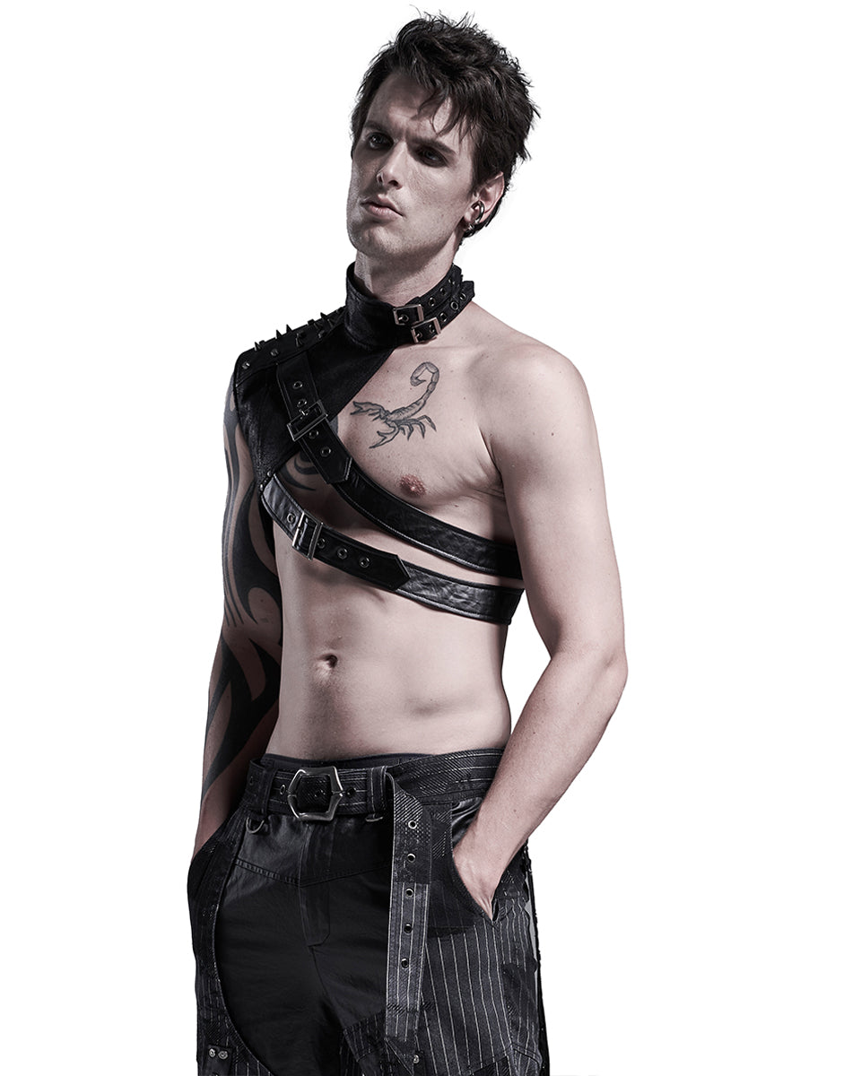 WY-1293 Sephiwrath Mens Dystopian Shoulder Armour Harness