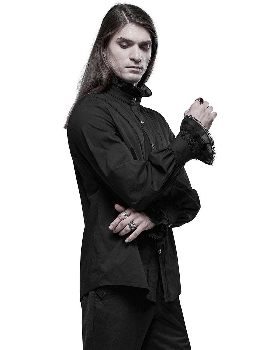 WY-1320 Mens Gothic Aristocrat Shirt - Black