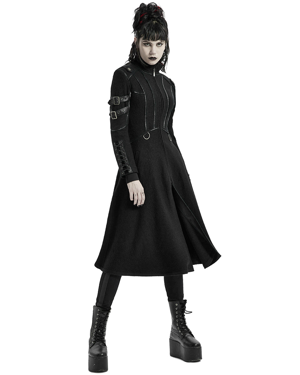 WY-1302 Insurrectine Womens Cyberpunk Coat - Black