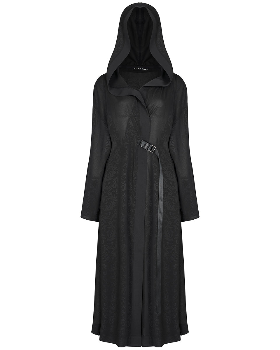 OPY-655 Daily Life Casual Baroque Gothic Printed Mesh Hooded Cloak