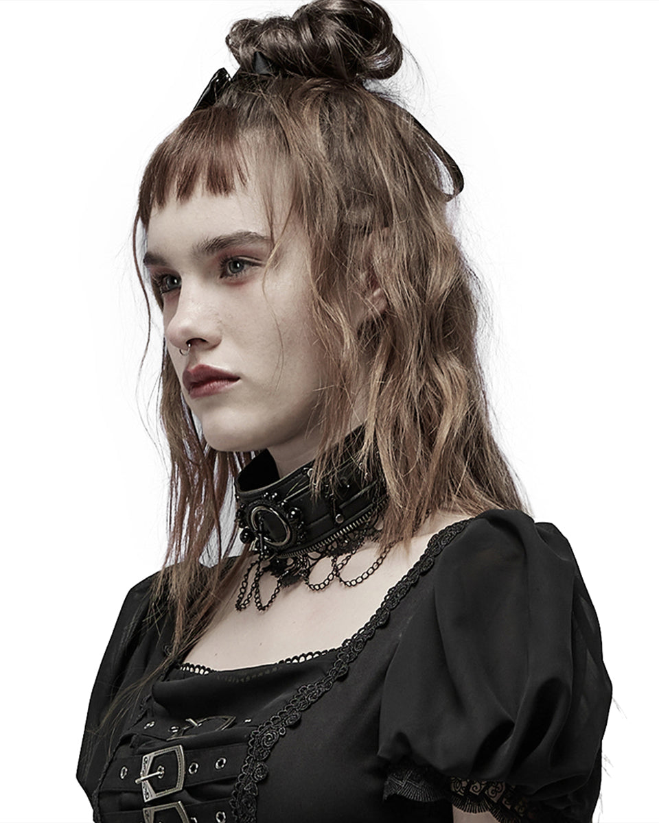 WLS-063 Pyon Pyon Womens Dark Steampunk Lolita Choker Collar