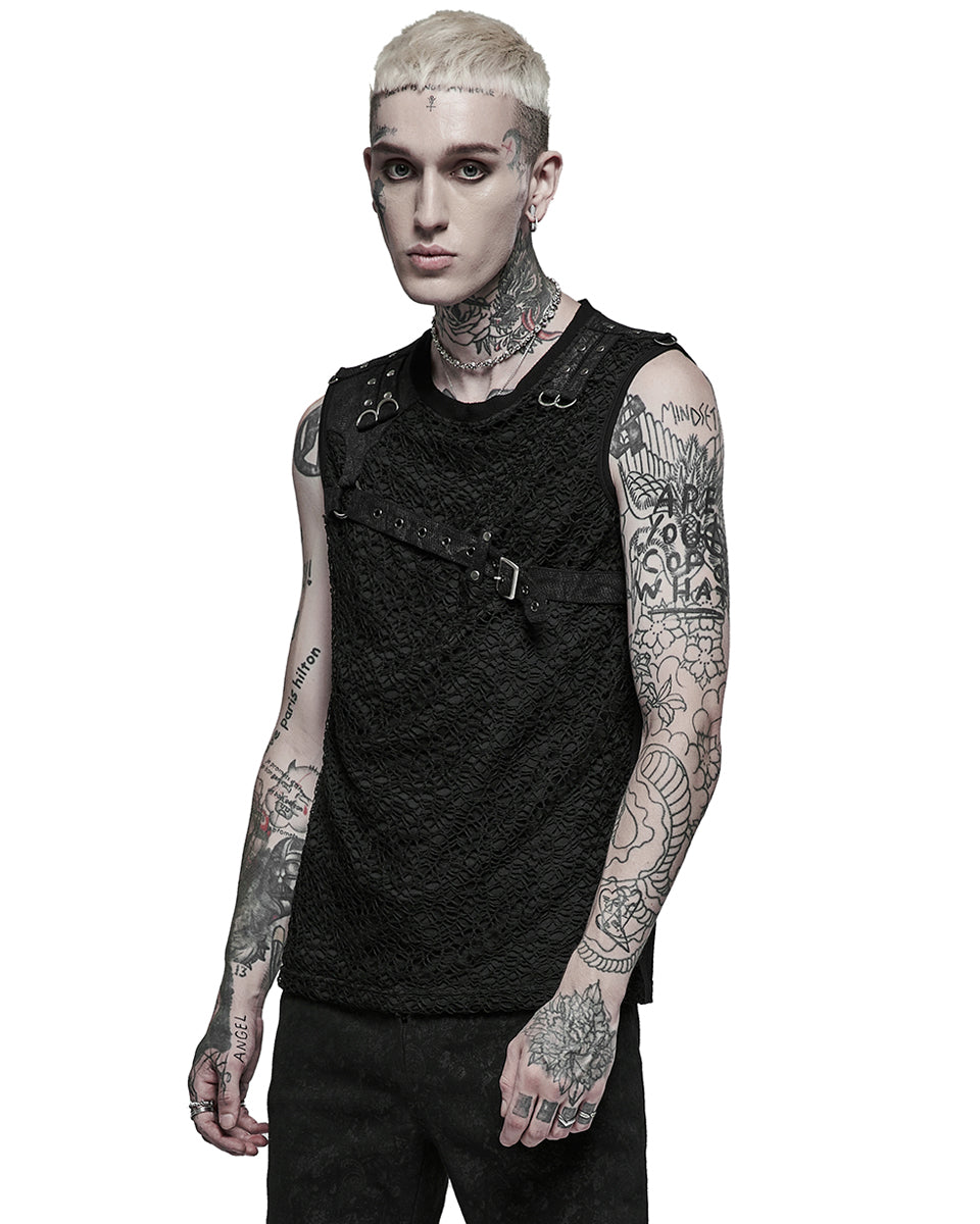 WT-705 Mens Apocalyptic Punk Mesh Tank