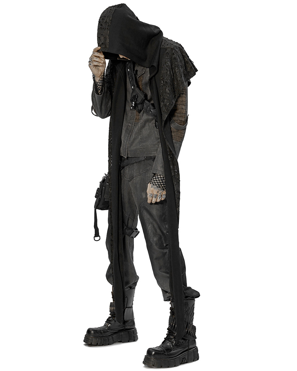 WS-512 Mens Post Apocalyptic Shredded Hooded Scarf