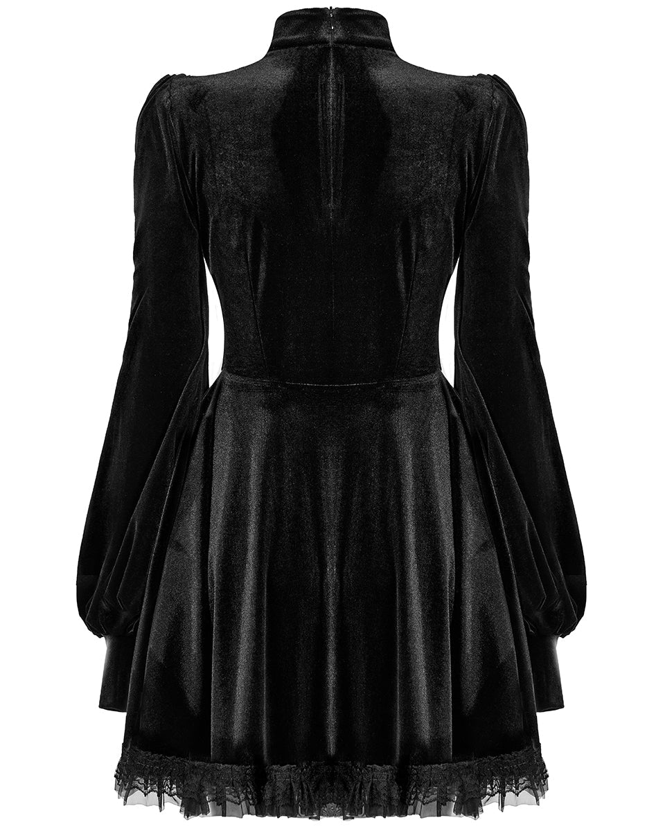 OPQ-1322 Daily Life Retrogothic Velvet A-Line Mini Dress