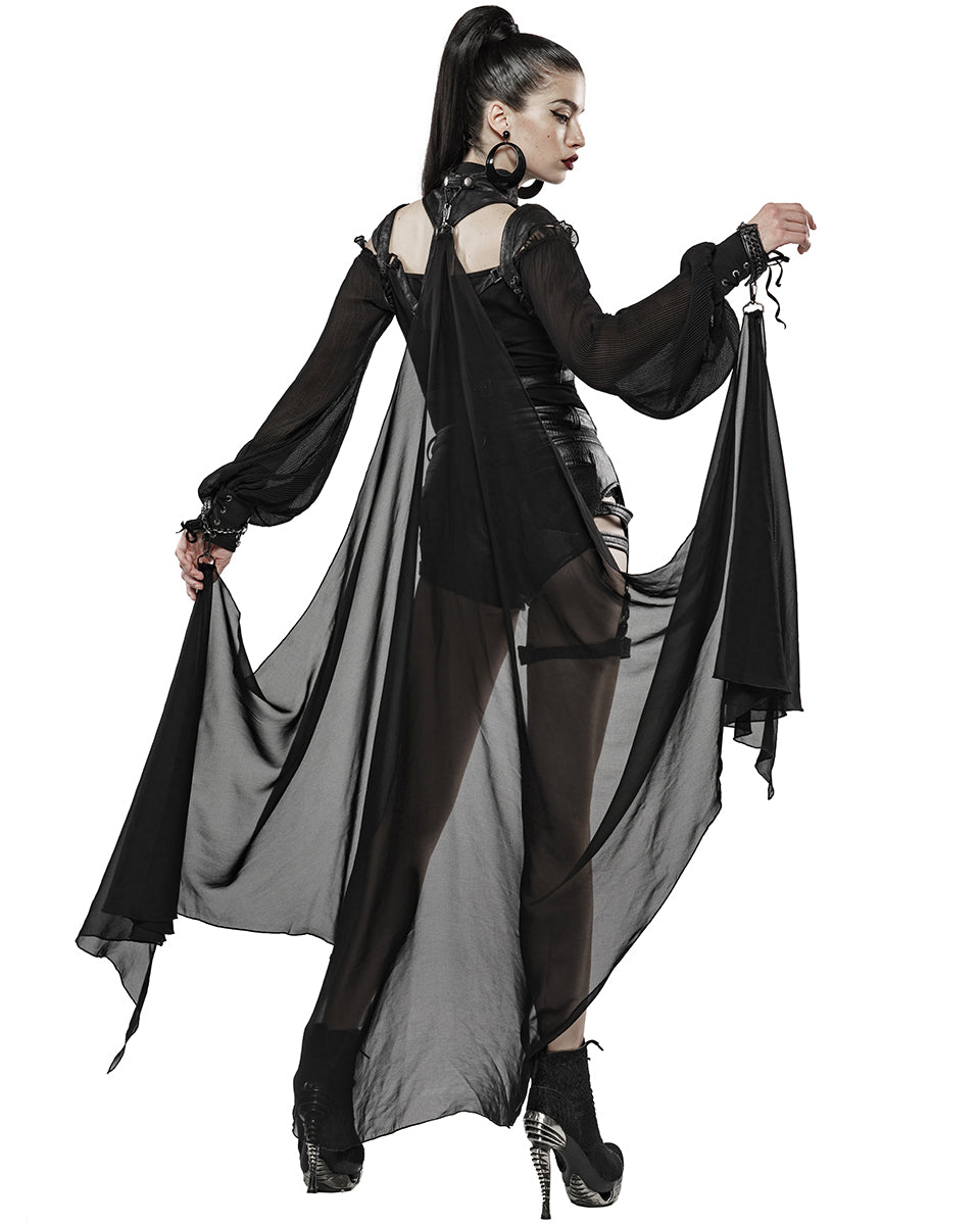 WY-1138 Hellcaster Womens Dieselpunk Harness Cloak Cape