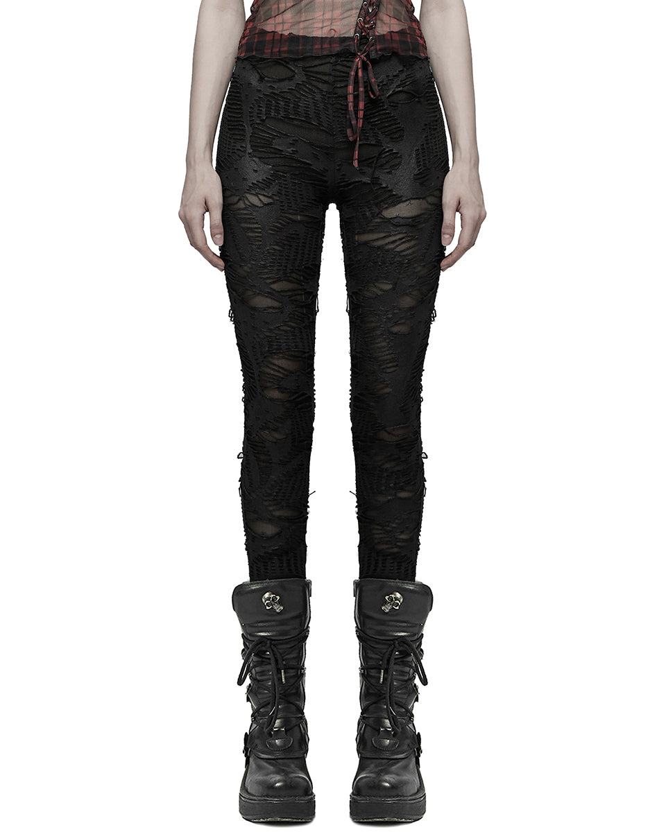 WK-492 Societal Decay Womens Apocalyptic Leggings - Black