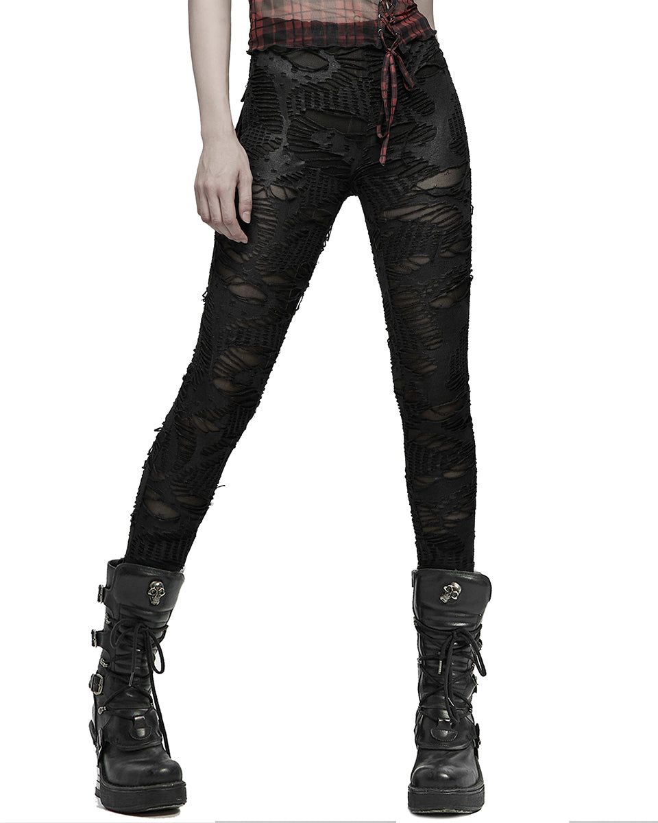 WK-492 Societal Decay Womens Apocalyptic Leggings - Black