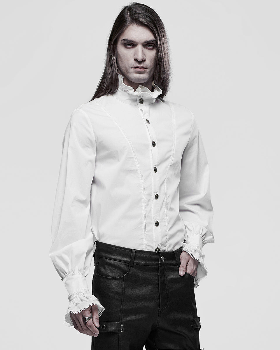 WY-1320 Mens Gothic Aristocrat Shirt - White