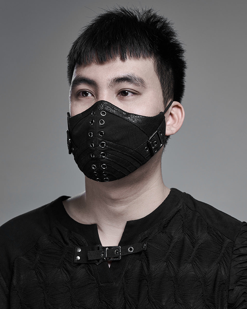 WS-429 Dystopian Gothic Buckled Face Cover Mask