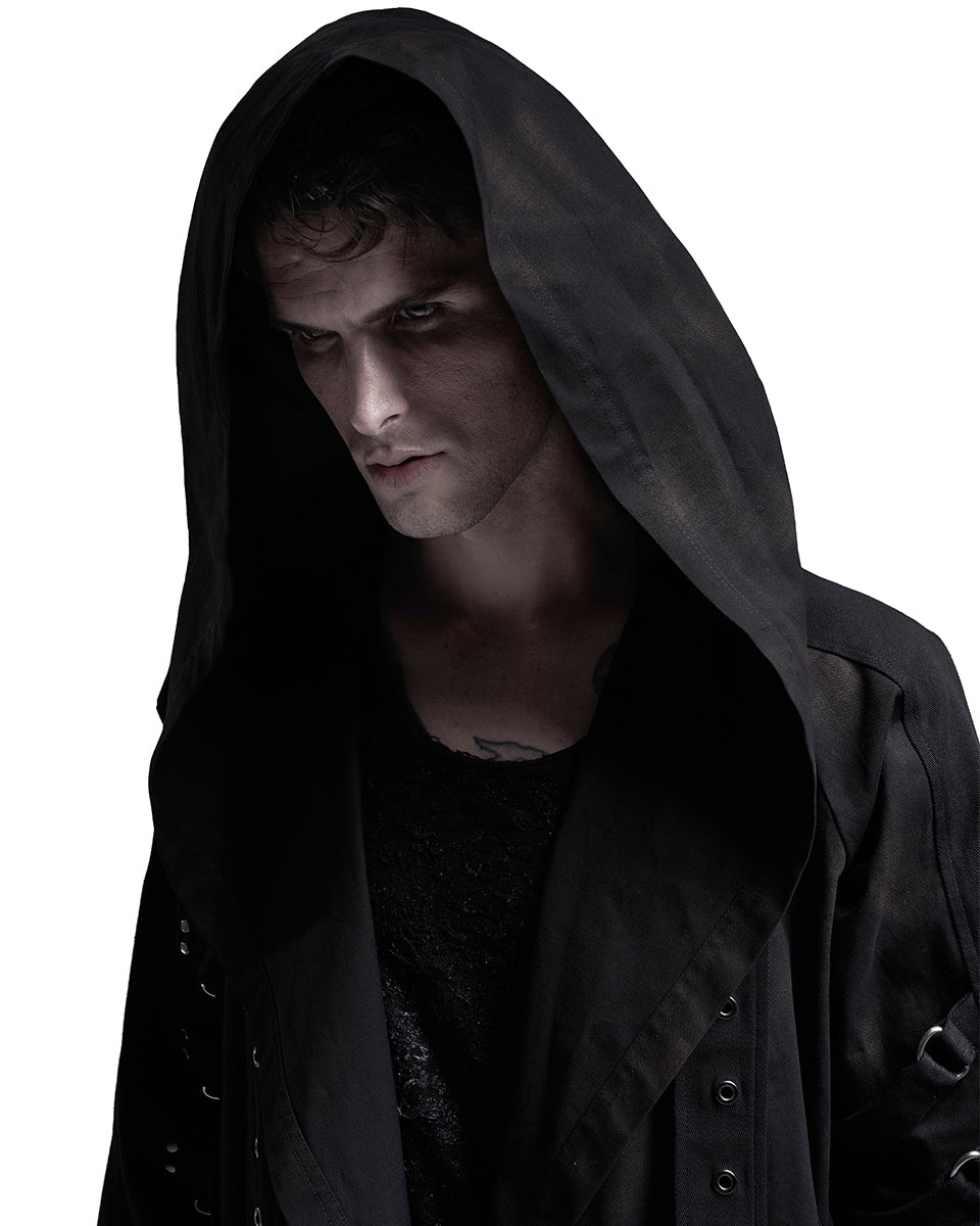 WY-1289 Dunestalker Mens Apocalyptic Hooded Cloak Jacket