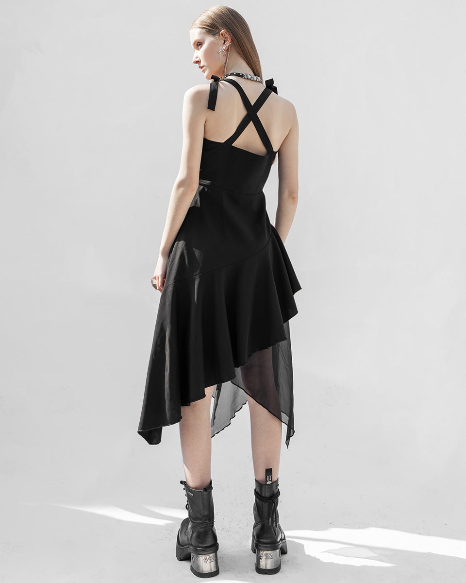 OPQ-1029 Daily Life Asymmetric Gothic Witch Sling Dress