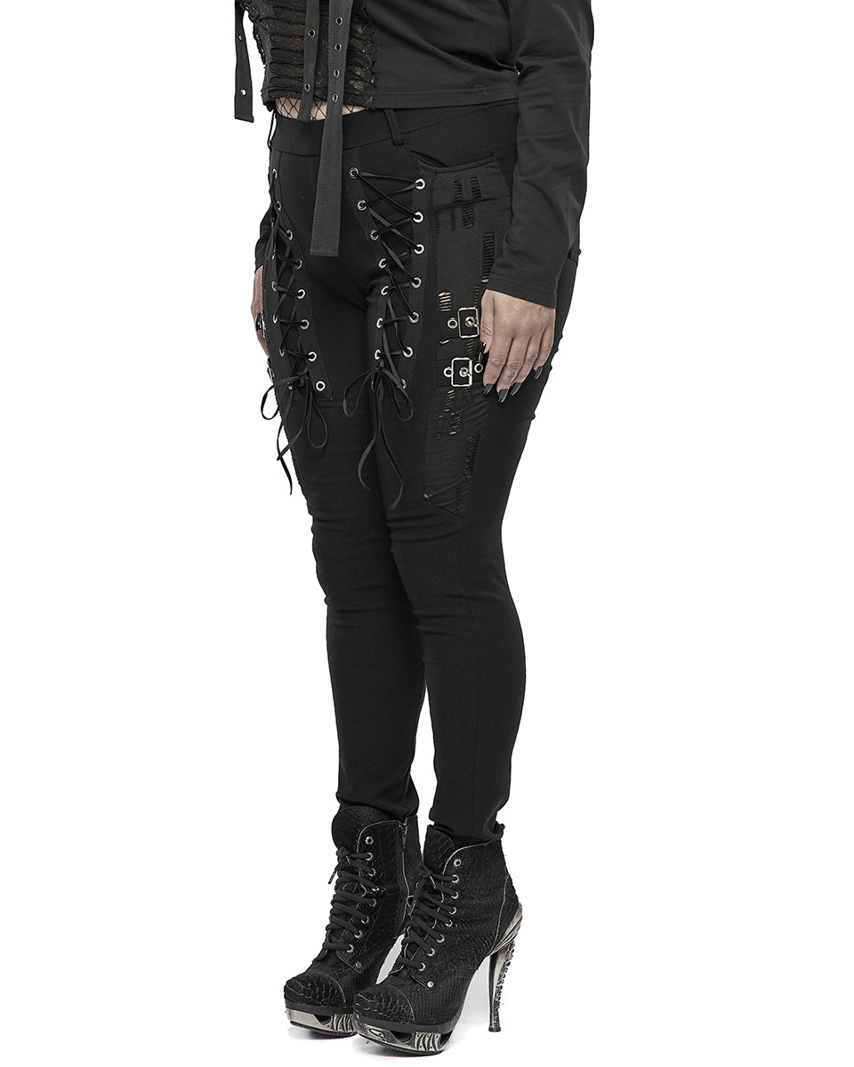 DK-515 Plus Size Womens Gothic Lacing Leggings