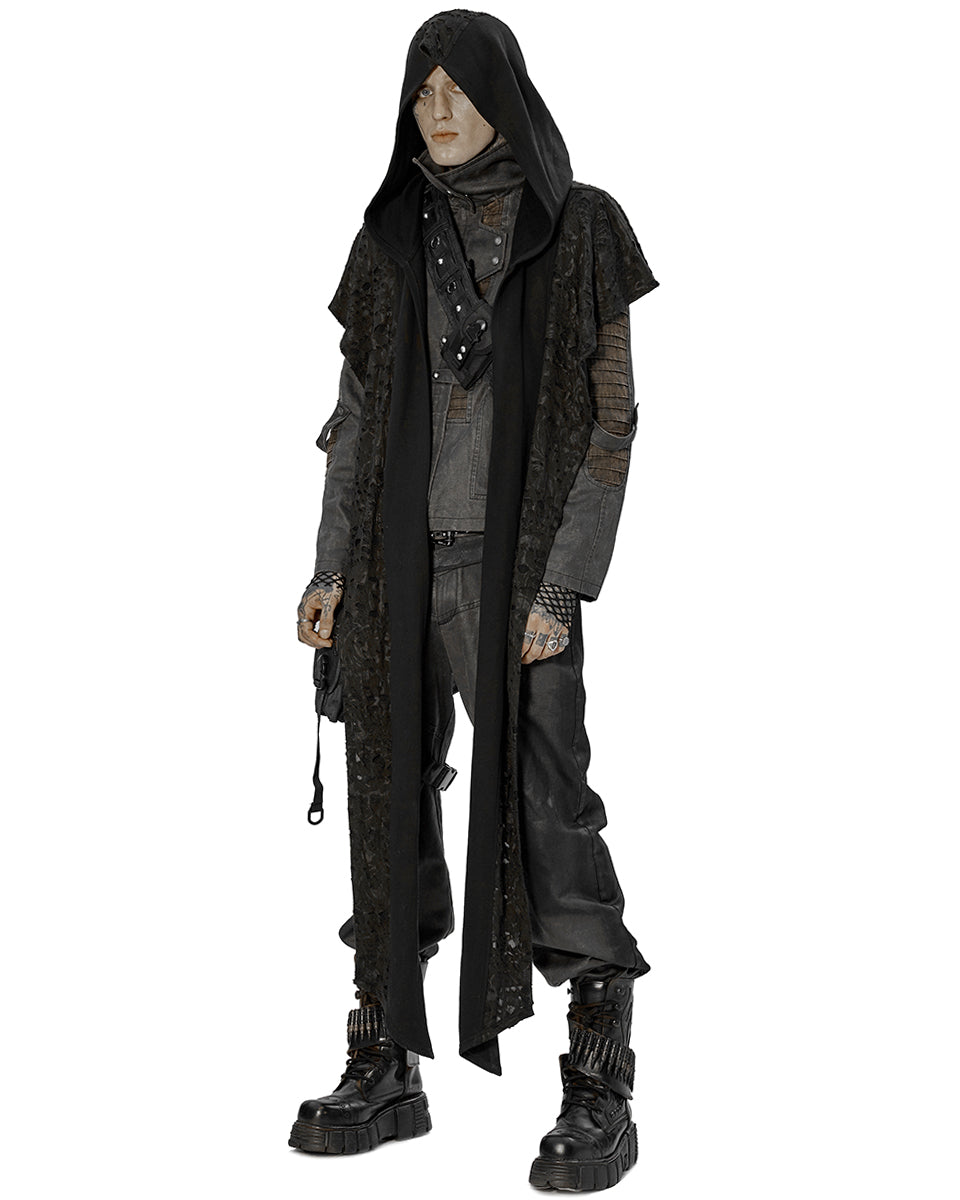 WS-512 Mens Post Apocalyptic Shredded Hooded Scarf