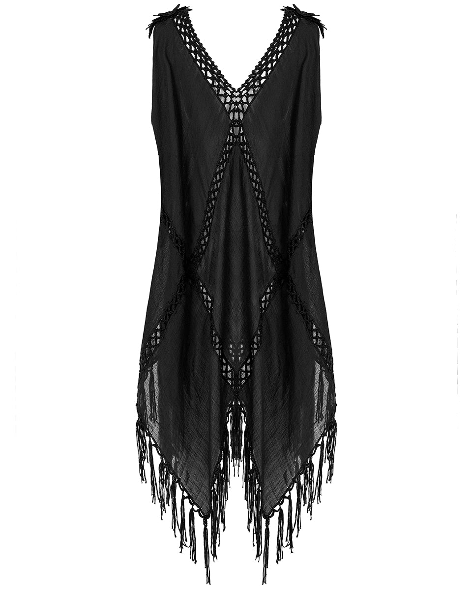 WQ-628 Apocalyptic Gothic Witch Oversized Kaftan Tank Dress