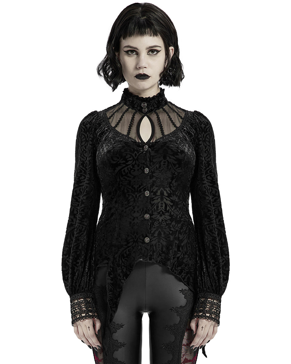 WY-1300 Oleandra Womens Baroque Gothic Blouse Top