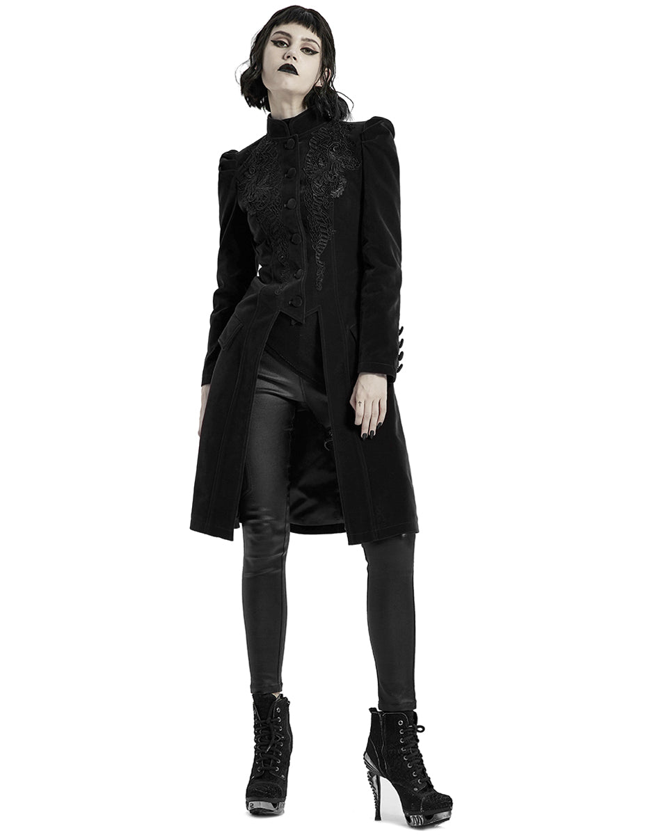 WY-1306 Womens Vespertine Mid-Length Coat - Black