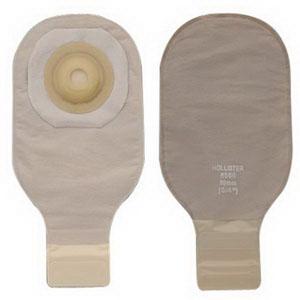 HOL 8296 BX/5 PREMIER ONE-PIECE CONVEX SKIN BARRIER 12"  DRAINABLE POUCH CLAMP CLOSURE BEIGE,PRE-CUT 1-1/2"  WITH TAPERED BORDER
