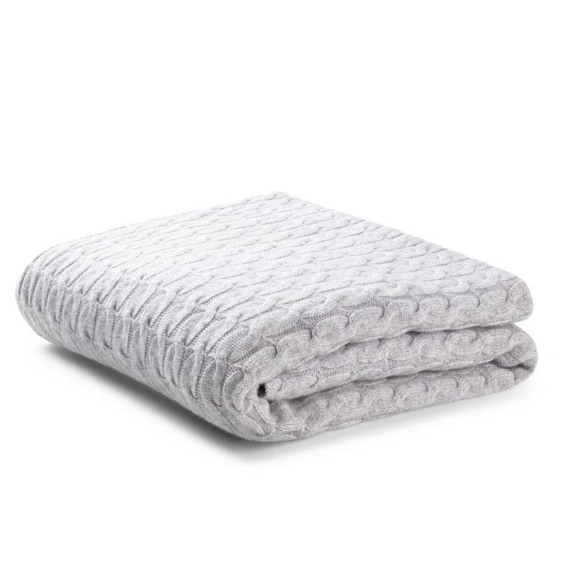 Care By Me LOUISE CASHMERE THROW (LIGHT GREY)