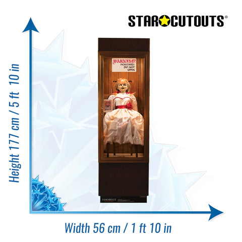 annabelle doll glass case height