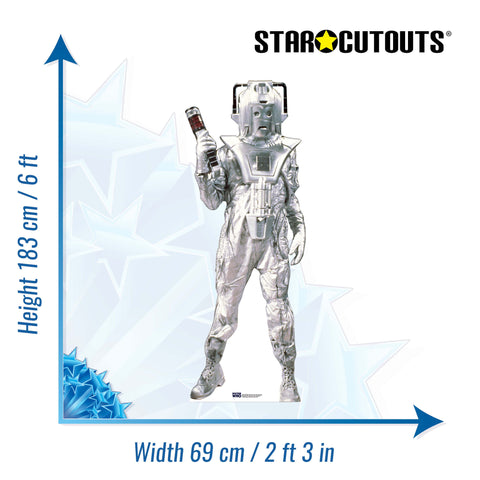 SC567 Classic Cyberman Earth Shock Cardboard Cut Out Height 183 cm