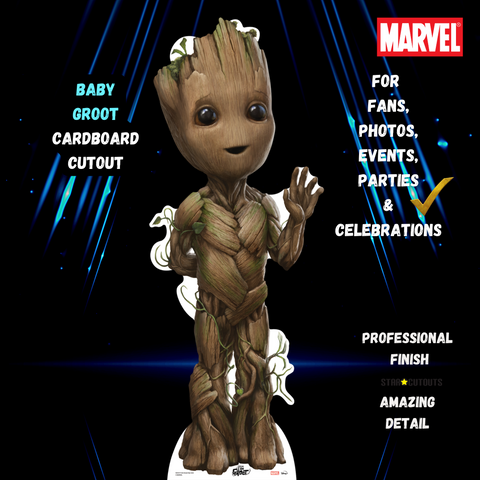 Baby Groot Cardboard Cutout Waving