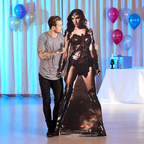 Wonder Woman actress Gal Gadot cardboard cutout at event